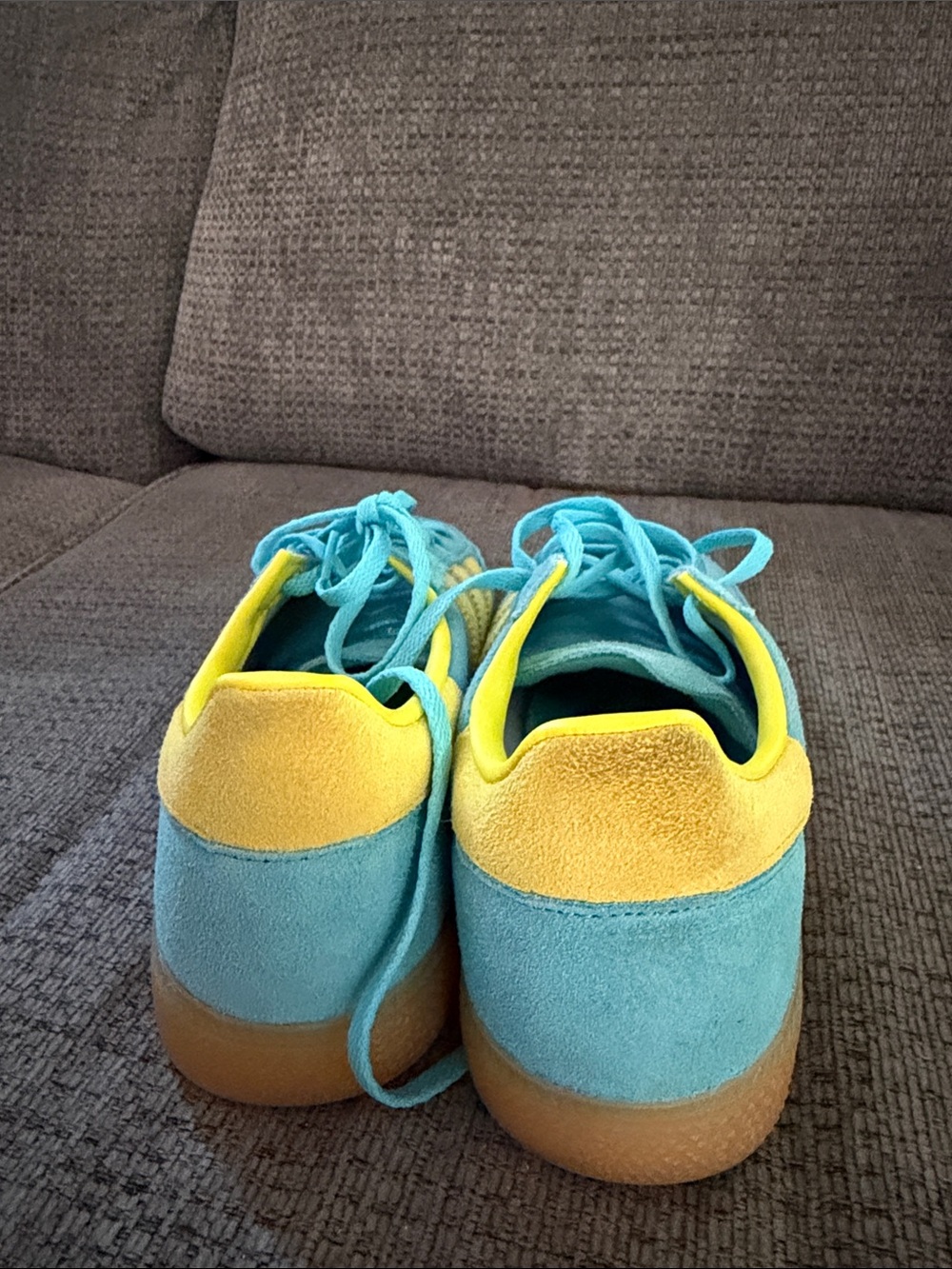 adidas Suede Sneakers in Teal and Yellow - Picture 6 of 6